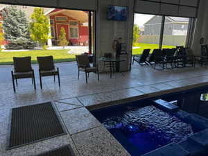 View of spa in pool building