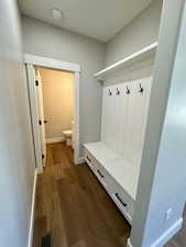 Mudroom with lockers and drawers