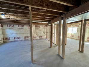 View of unfinished below grade area