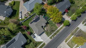 Aerial view of residential area