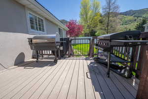 Trex deck with a mountain view