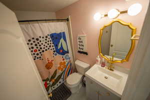 Basement bathroom.  New vanity, plumbing fixtures, mirror, etc.