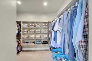 View of walk in closet