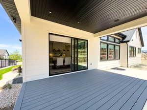 View of wooden deck