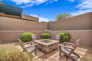 View of patio / terrace featuring a fire pit