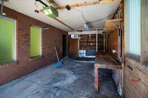 Garage featuring a garage door opener