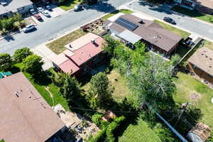 Aerial perspective of suburban area