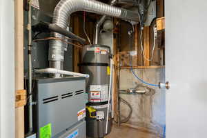 Utilities featuring strapped water heater