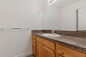 Bathroom featuring vanity