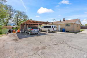 View of covered parking lot