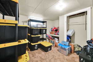 Another bedroom in the basement currently being used for storage.