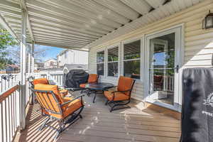 Wooden terrace with grilling area