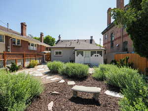 Back of house with a chimney