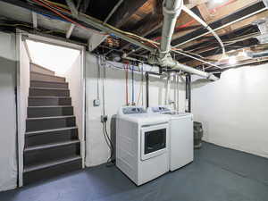 Laundry room featuring independent washer and dryer