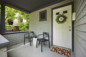 Property entrance featuring a porch