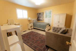 Bedroom with carpet floors