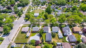 Aerial perspective of suburban area