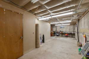 View of unfinished basement