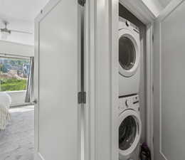 Stacked W/D outside of master suite