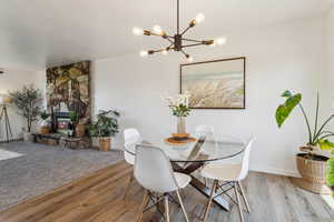 Dining room with wood finished floors