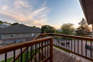 Deck with sunet valley views