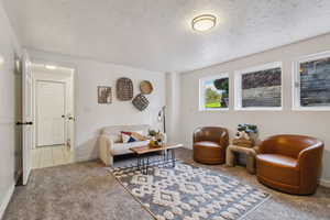 Living room featuring a fireplace.