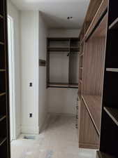 View of walk in closet