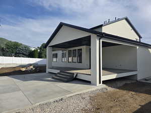 Covered Timbertech deck.