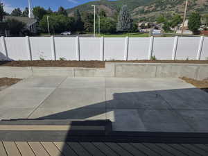 Patio, freshly poured.