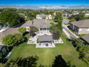 Aerial view of the back of the house