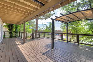 View of wooden deck