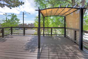 View of wooden deck