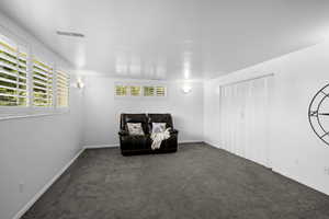 Lots of Natural Light fills this Basement Family Room! Would also make a great Game Room!