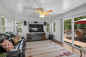 Sliding Glass Doors walk out to your Wonderful Deck and What a Beautiful View! Surround Sound System!