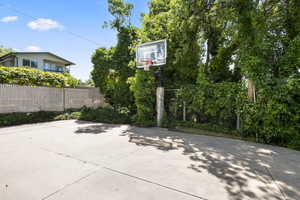 Sports Court with Adjustable BBall standard provides fun for all ages!