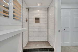 Bathroom with a shower stall