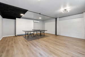 Flex space that can be used as a recreation room or additional garage space.