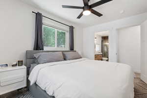 Primary bedroom with connected bathroom