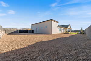 View of fenced backyard