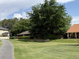 View of yard featuring a gazebo