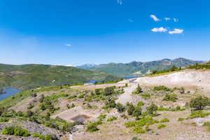 Mountain view with a large body of water