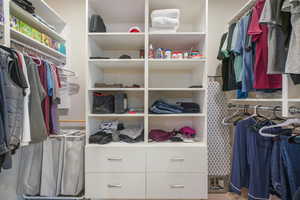 View of walk in closet