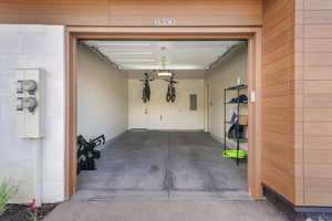 Garage with electric panel