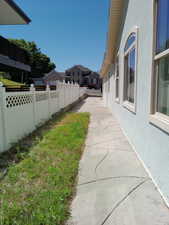 View of fenced sideyard