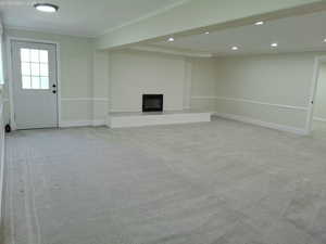 Another view of family room in basement