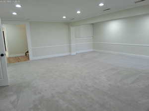 Another view of family room in basement