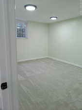 Basement bedroom with large closet