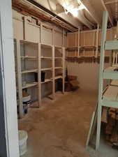 Storage room with shelves