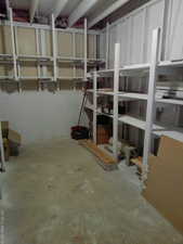 Storage room with shelves