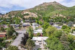 Mountain view with nearby suburban area